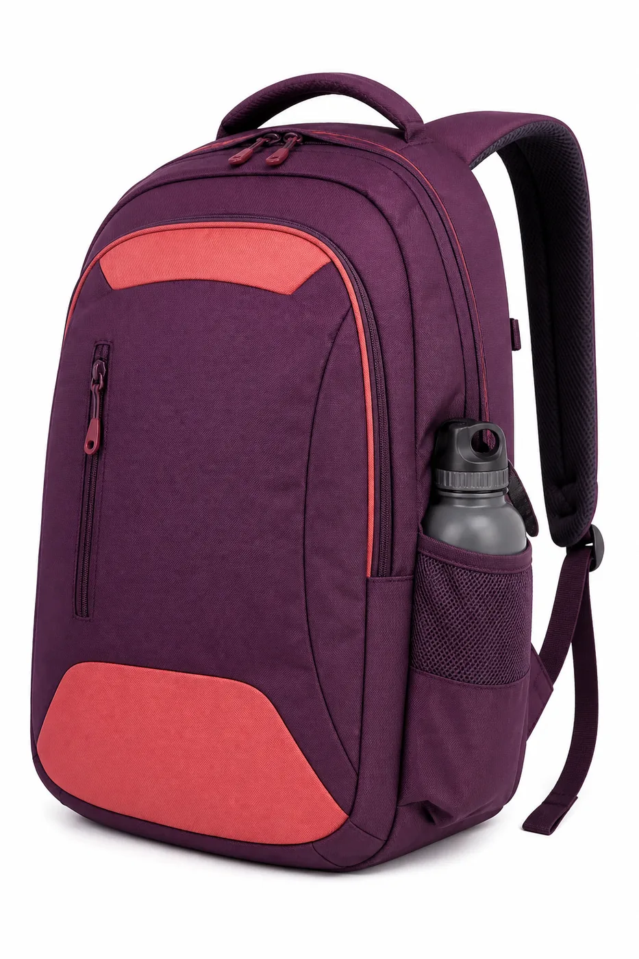 College rucksack with laptop sleeve and side bottle pocket