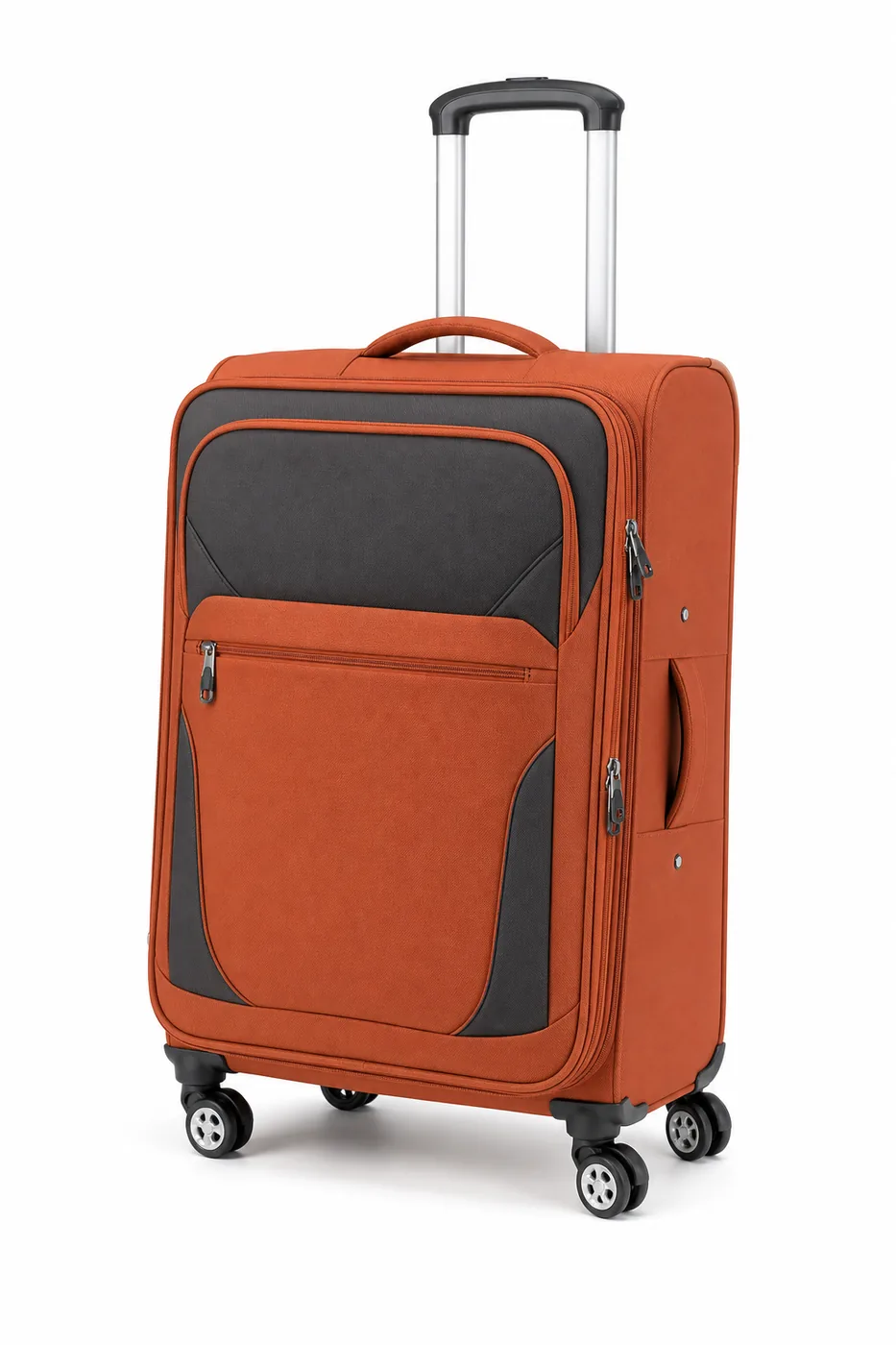 Medium soft trolley luggage in dual-tone fabric